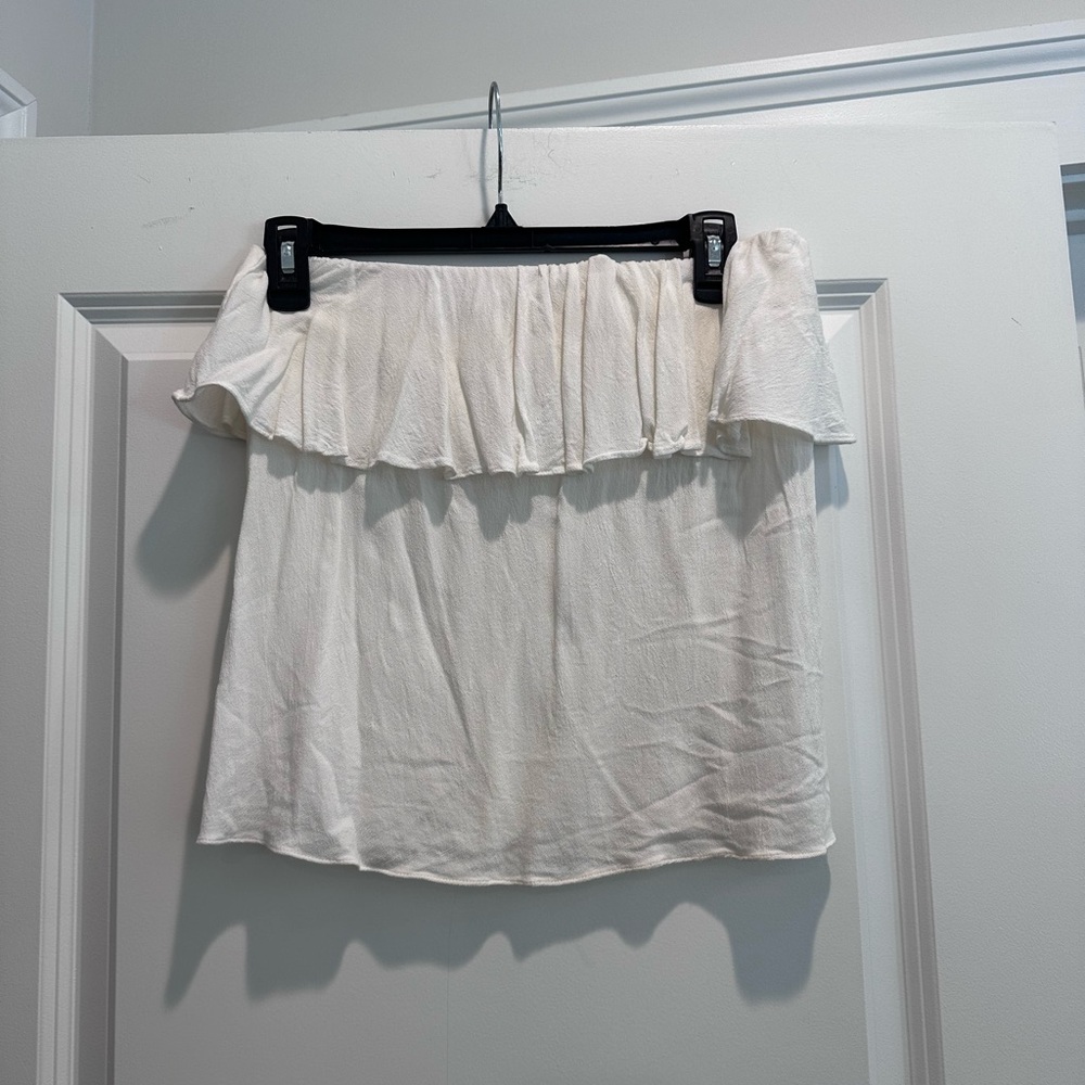 Olivaceous Cream Strapless Top
